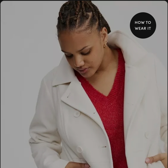 Torrid Ivory Double-Breasted Pea Coat - Picture 3 of 8